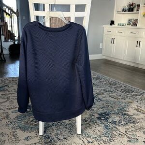 Textured Navy Crewneck Sweater - Classic Everyday Layer